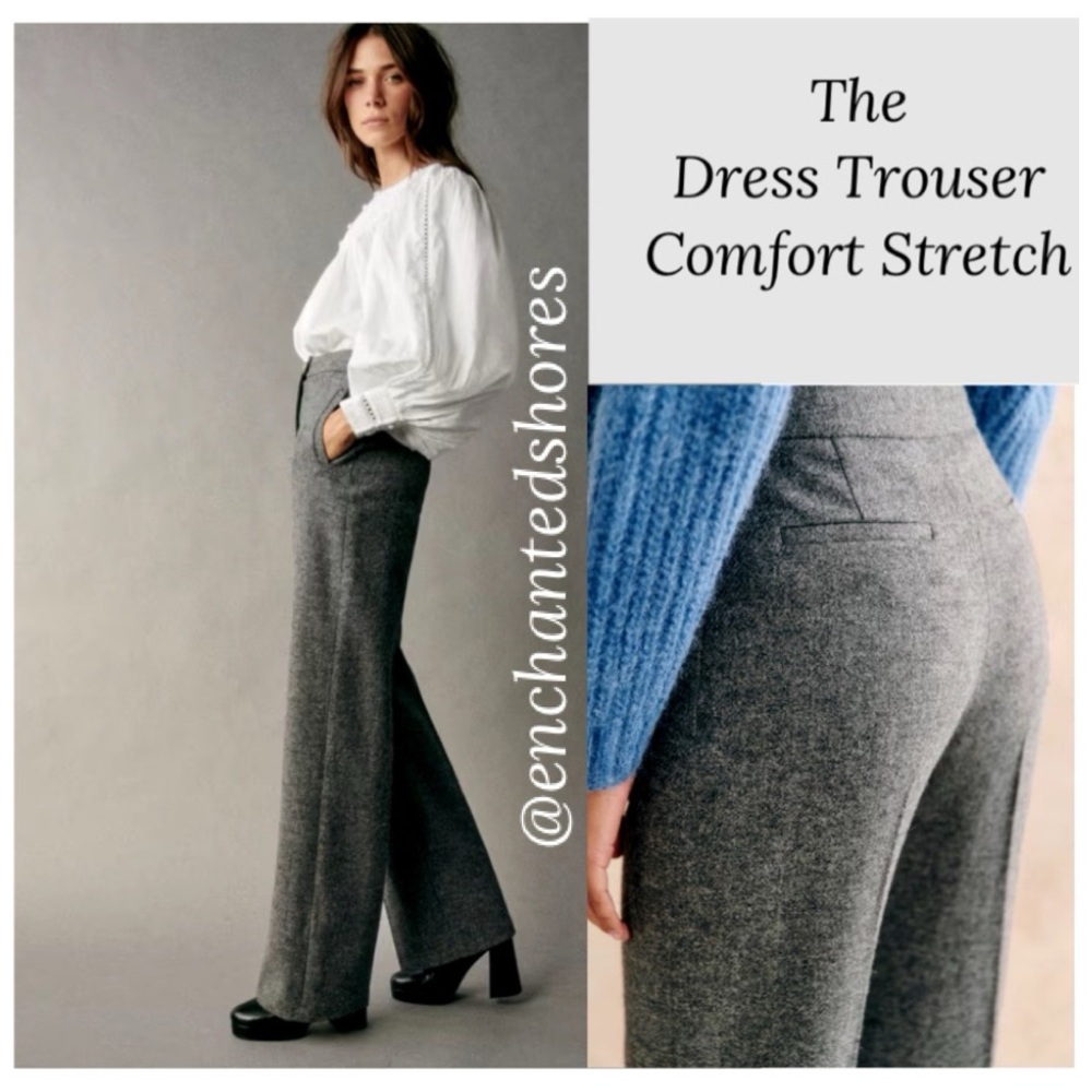 J Jill Trousers Ponte Stretch Dress Pants Executive Career Neutral Gray Size L